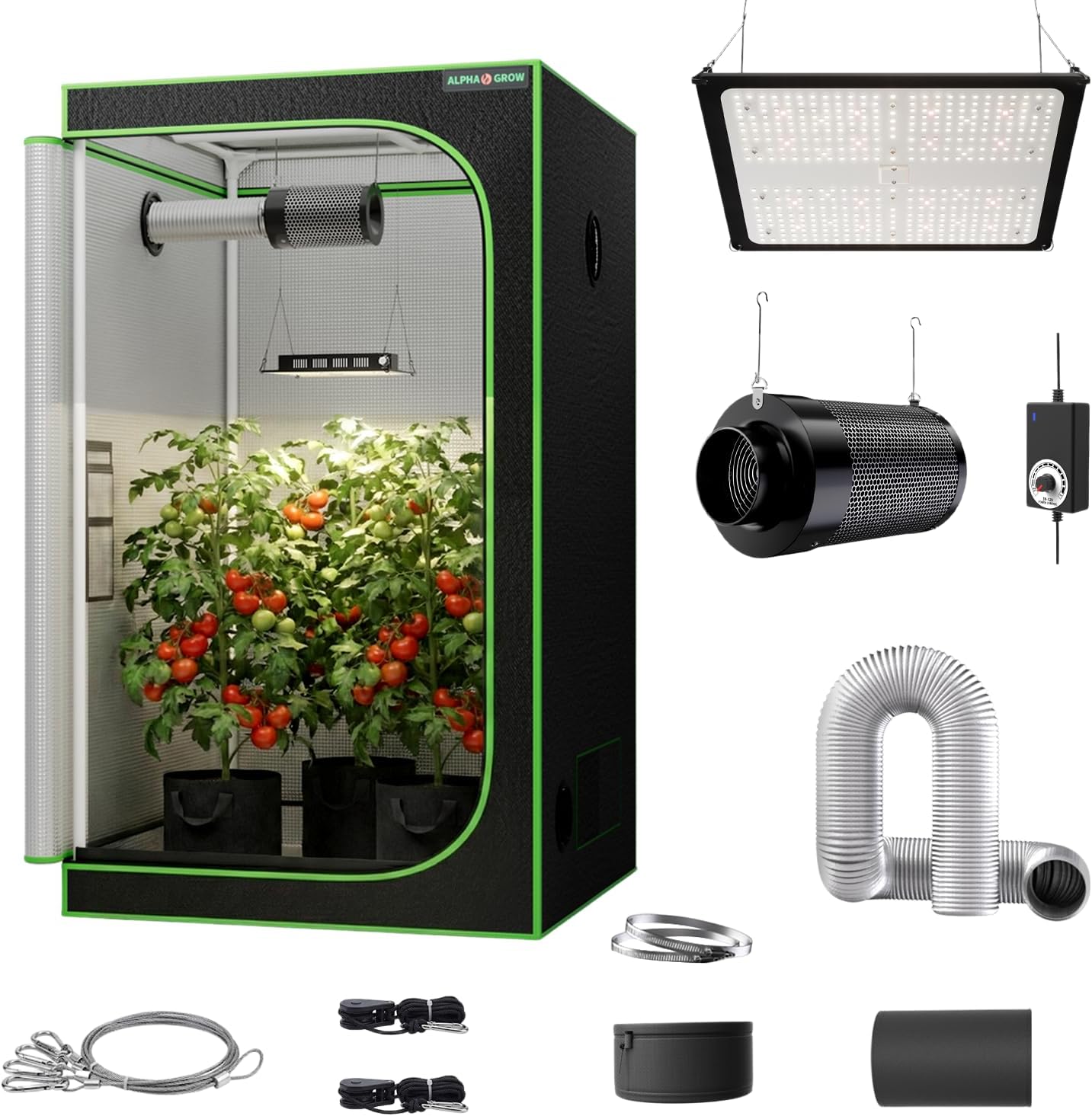 Grow Tent 4X4 Mylar - Kompletny zestaw do uprawy roślin w