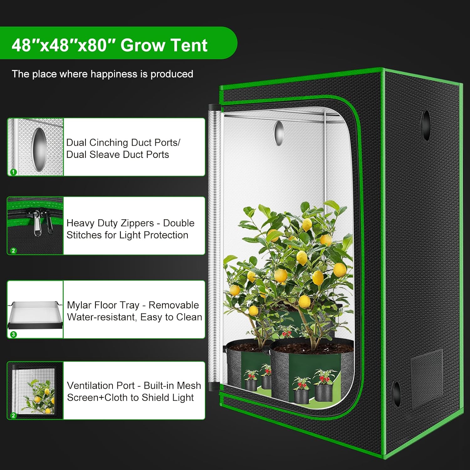 Namiot do uprawy roślin w syst – Grow Tent 4X4 Mylar recenzja i cena